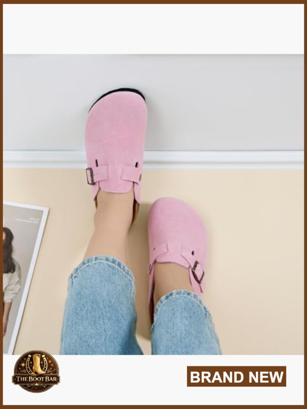 Memory Foam Orthopedic Clogs - Arch Support Cork Footbed - Closed Toe - - Picture 3 of 7